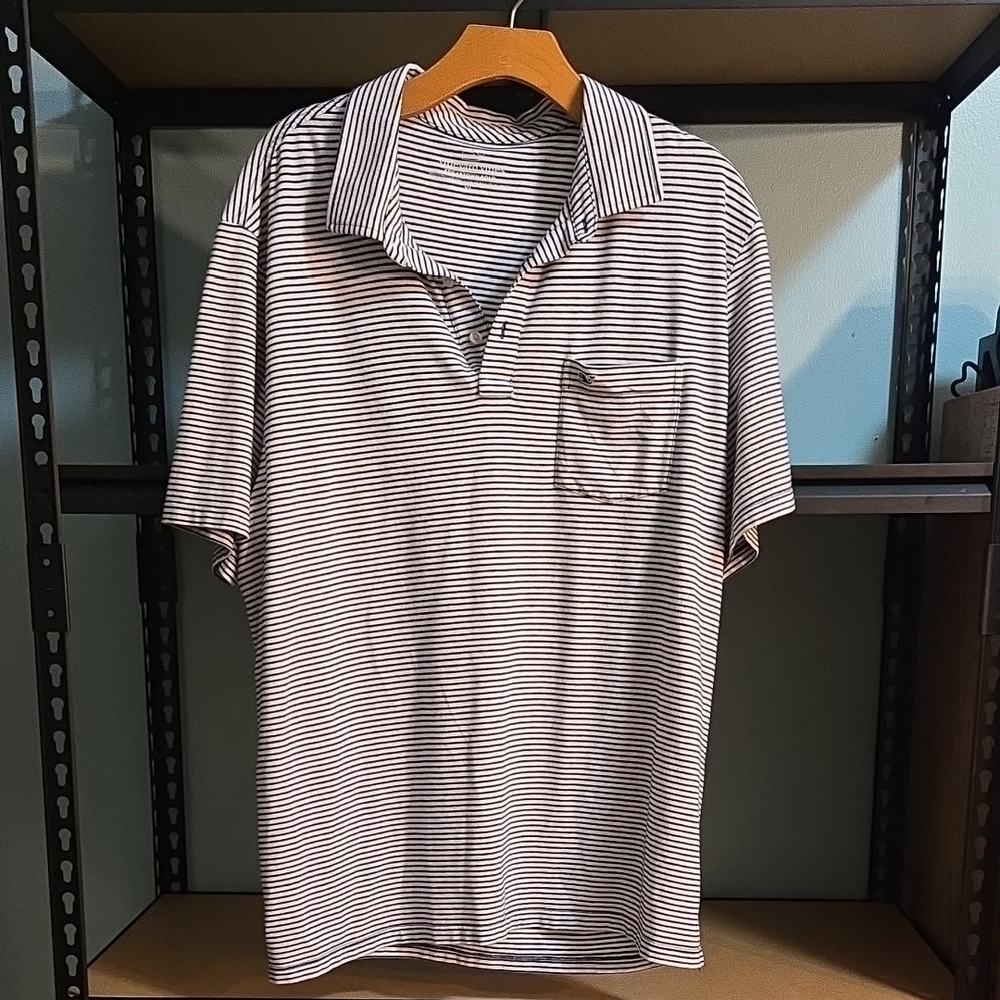 Vineyard Vines White and Black Polo Shirt